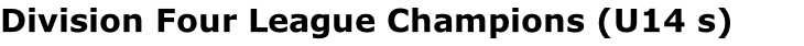 Division Four League Champions (U14 s)