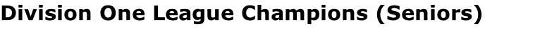 Division One League Champions (Seniors)