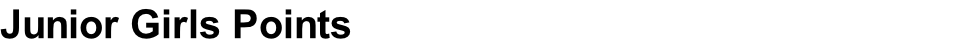Junior Girls Points
